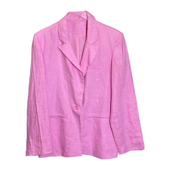 NA-KD ART Oversized Linen Blazer Pink Unisex Editorial Statement Jacket - Picture 3 of 9